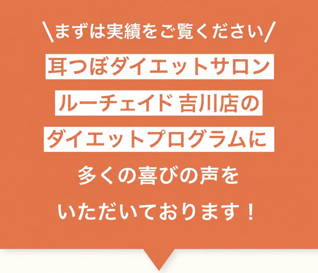 耳つぼダイエットサロン ルーチェイド吉川店の実績をご覧ください