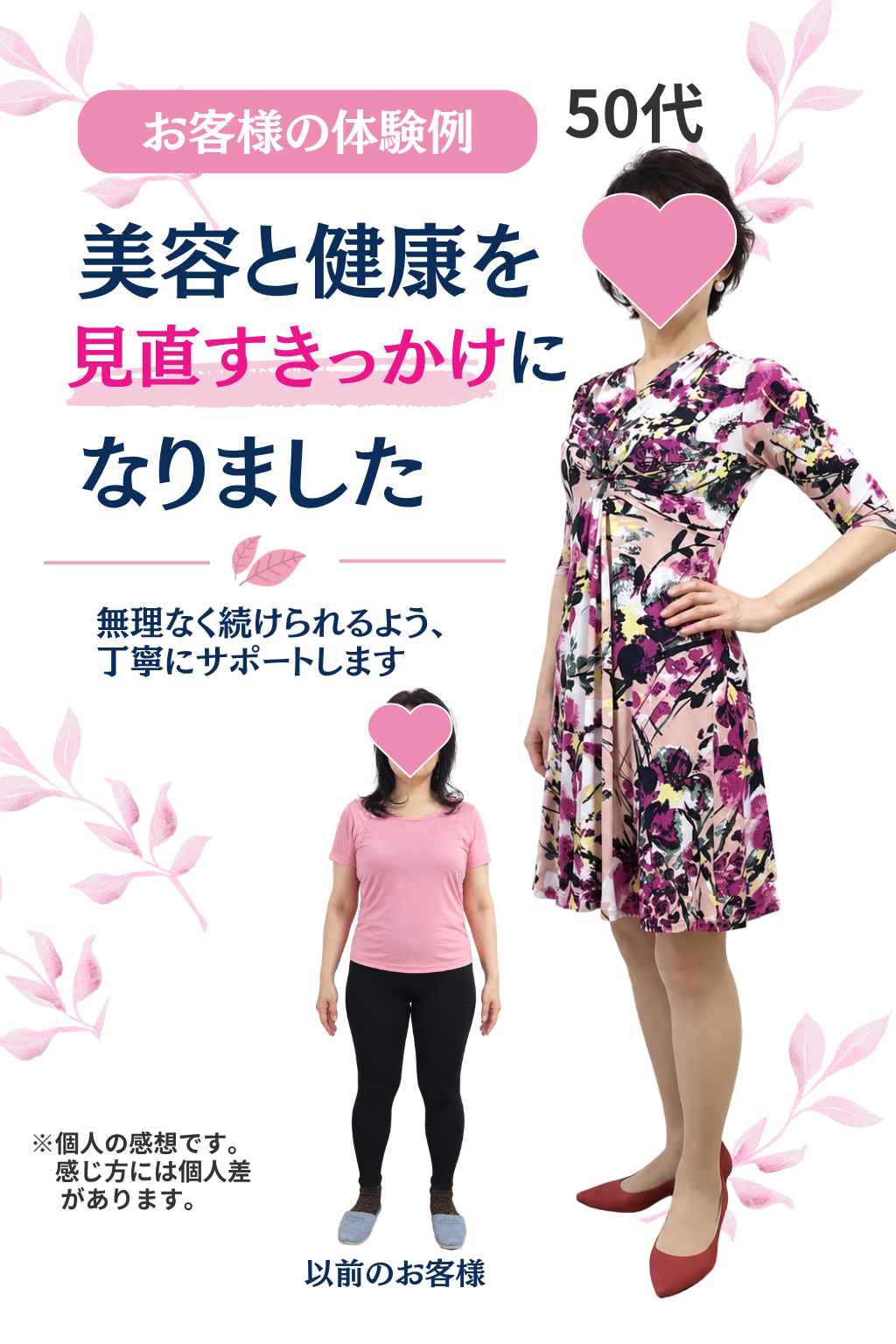 50代女性の体験例 美容と健康を見直すきっかけになりました